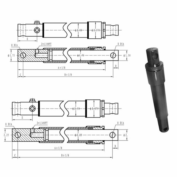 Aftermarket 2528 New 2500 PSI Cylinder Fits Hercules Snow Plow Models HYI40-0617